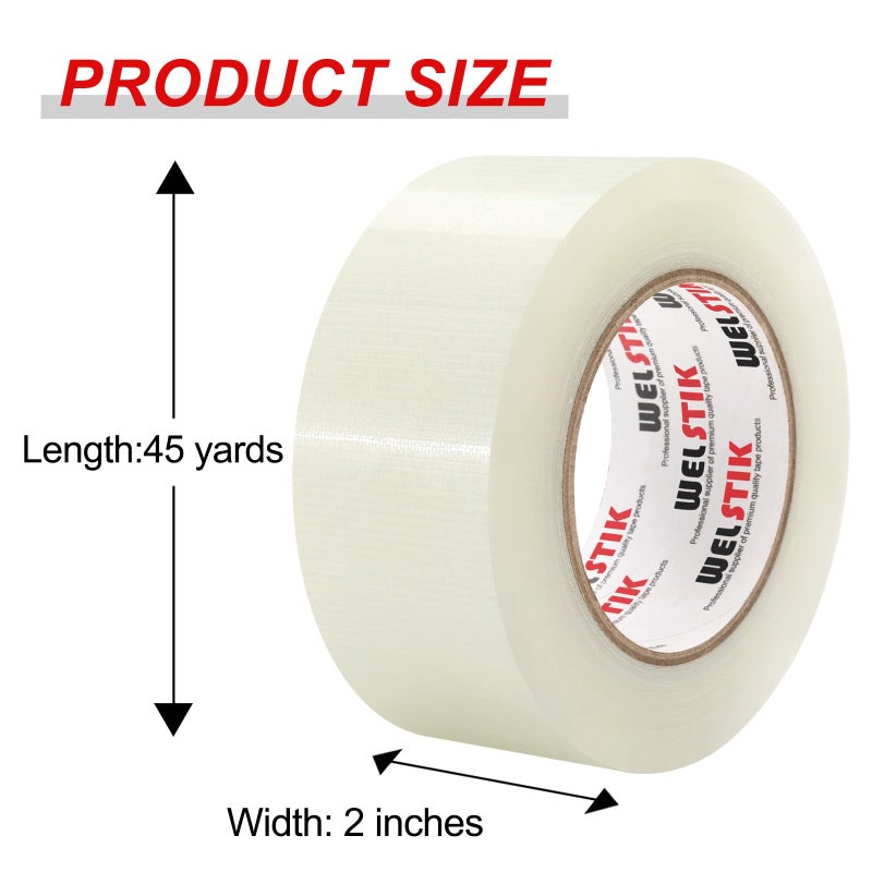 WELSTIK Professional Grade Duct Tape, Waterproof Gaffer Matte Cloth Fabric,Duct Tape for Photographers,Waterproof Gaffer Tape (2 Inch X 45 Yards,Clear) - Image 2